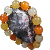 Natural Colorful Jade Elastic Bead Bracelet Women Healing Jewelry Gemstone