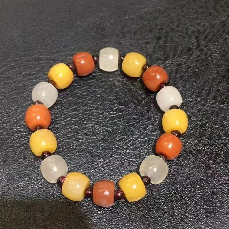 Natural Colorful Jade Elastic Bead Bracelet Women Healing Jewelry Gemstone