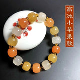 Natural Colorful Jade Elastic Bead Bracelet Women Healing Jewelry Gemstone