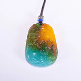 Colorful Jade Floating Golden Toad Pendant in Gobi, Xinjiang