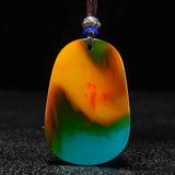 Colorful Jade Floating Golden Toad Pendant in Gobi, Xinjiang