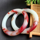 Colorful Jade Hand-carved Round Bar Bracelet Boutique Jewelry Men and Women