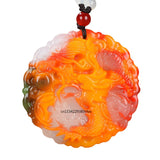 Colorful Jade Money Dragon Pendant Necklace Accessories