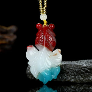 Colorful Jade Goldfish Pendant for Men and Women