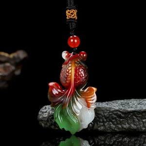 Colorful Jade Goldfish Pendant for Men and Women