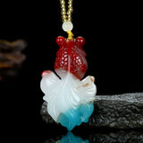Colorful Jade Goldfish Pendant for Men and Women