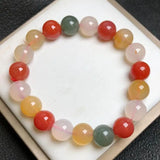 Natural Colorful Jades Bracelet Agate Bangles Women Healing Gemstone Jewelry