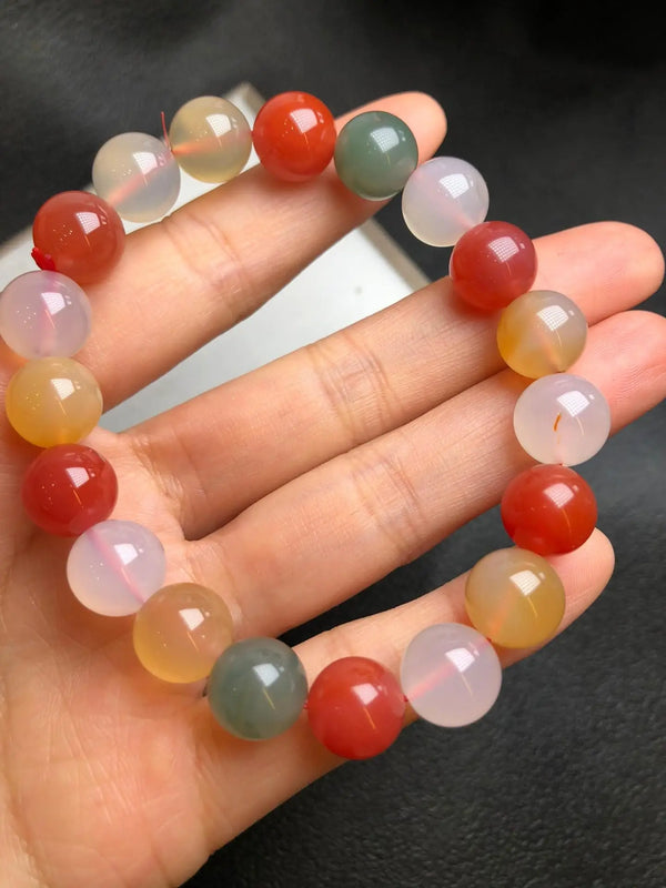 Natural Colorful Jades Bracelet Agate Bangles Women Healing Gemstone Jewelry