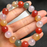 Natural Colorful Jades Bracelet Agate Bangles Women Healing Gemstone Jewelry