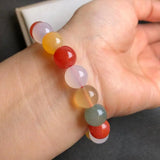 Natural Colorful Jades Bracelet Agate Bangles Women Healing Gemstone Jewelry