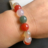 Natural Colorful Jades Bracelet Agate Bangles Women Healing Gemstone Jewelry