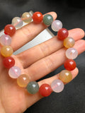 Natural Colorful Jades Bracelet Agate Bangles Women Healing Gemstone Jewelry