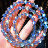 Labradorite Round Beads Bracelet 3 Laps Necklace