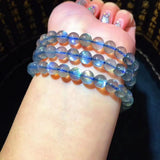Labradorite Round Beads Bracelet 3 Laps Necklace