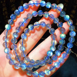 Labradorite Round Beads Bracelet 3 Laps Necklace