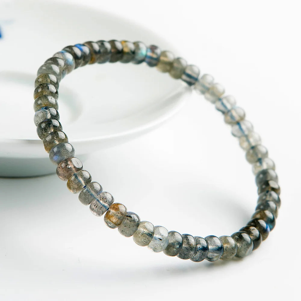 Labradorite Crystal Abacus Beads Bracelet 7mm