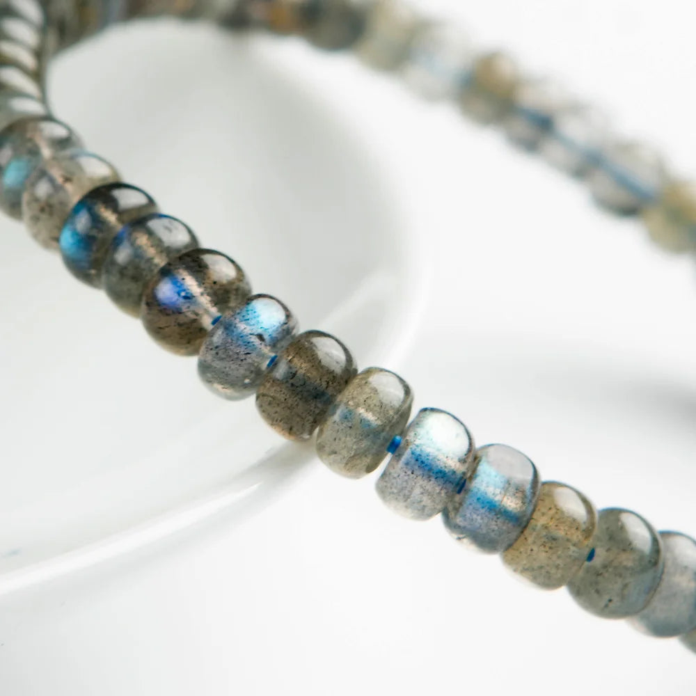 Labradorite Crystal Abacus Beads Bracelet 7mm