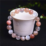Colorful Moonstone Orange Sunstone Bracelet Men Women Crystal Beads