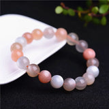 Colorful Moonstone Orange Sunstone Bracelet Men Women Crystal Beads