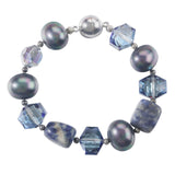 Colorful Mother of Pearl Magnet Clasp Crystal Amethyst Bracelet