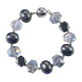 Colorful Mother of Pearl Magnet Clasp Crystal Amethyst Bracelet