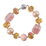 Colorful Mother of Pearl Magnet Clasp Crystal Amethyst Bracelet