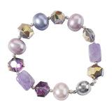 Colorful Mother of Pearl Magnet Clasp Crystal Amethyst Bracelet