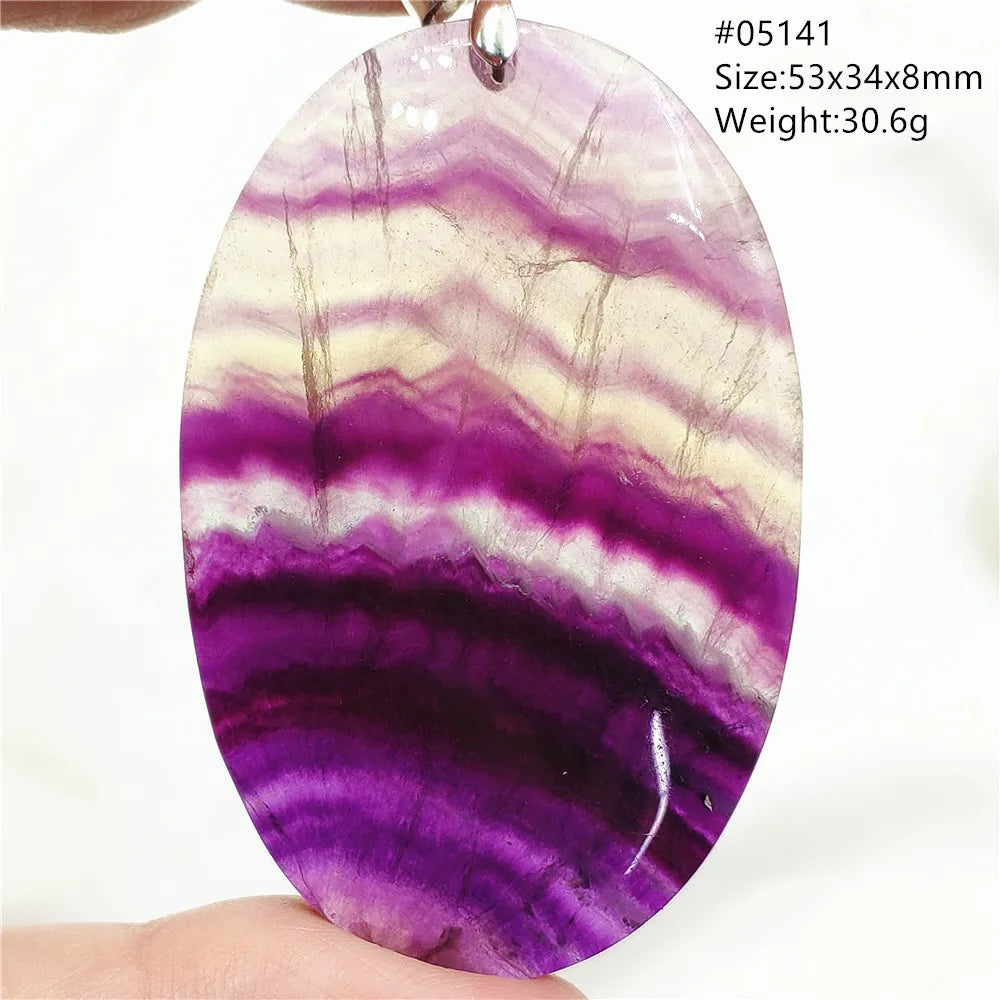 Colorful Purple Fluorite Quartz Pendant Oval Round Yellow Fluorite Necklace