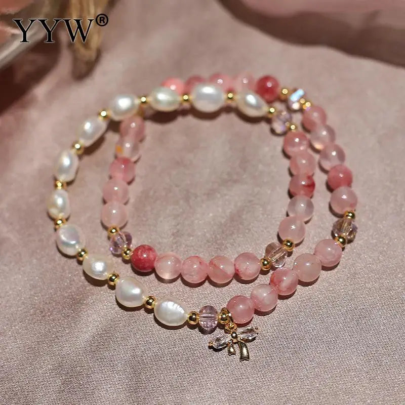 Colorful Rutilated Quartz Bracelet For Women Stretch Crystal Bead Jewelry