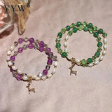 Colorful Rutilated Quartz Bracelet For Women Stretch Crystal Bead Jewelry