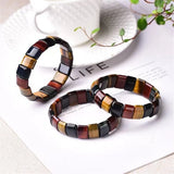 Colorful Tiger Eye Bracelet Bangle Jewelry 14x10mm Beads