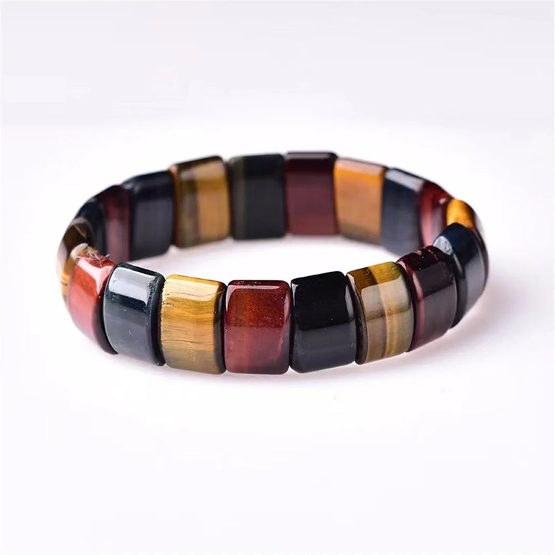 Colorful Tiger Eye Bracelet Bangle Jewelry 14x10mm Beads