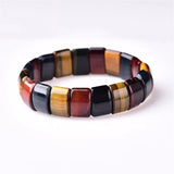 Colorful Tiger Eye Bracelet Bangle Jewelry 14x10mm Beads