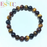 Colorful Tiger Eye Stone Wooden Bracelet for Men and Women