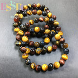 Colorful Tiger Eye Stone Wooden Bracelet for Men and Women