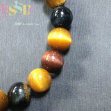 Colorful Tiger Eye Stone Wooden Bracelet for Men and Women