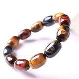 Colorful Tiger's Eye Red Bracelet Yellow Barrel Beads 14x10mm