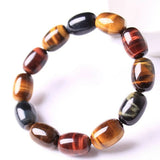 Colorful Tiger's Eye Red Bracelet Yellow Barrel Beads 14x10mm