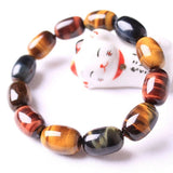 Colorful Tiger's Eye Red Bracelet Yellow Barrel Beads 14x10mm