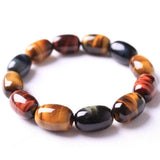 Colorful Tiger's Eye Red Bracelet Yellow Barrel Beads 14x10mm