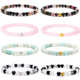 Colorful Tourmaline Bracelet Amazonite Rose Quartz Charm Bracelets