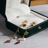 Colorful Tourmaline Drop Earrings 14K Filled Pearl Tassel Dangle Earring
