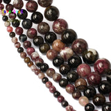 Colorful Tourmaline Round Beads for Jewelry Making 15inches