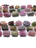 Colorful Tourmaline Stone Beads Cylindrical Shape Loose Bead 15''