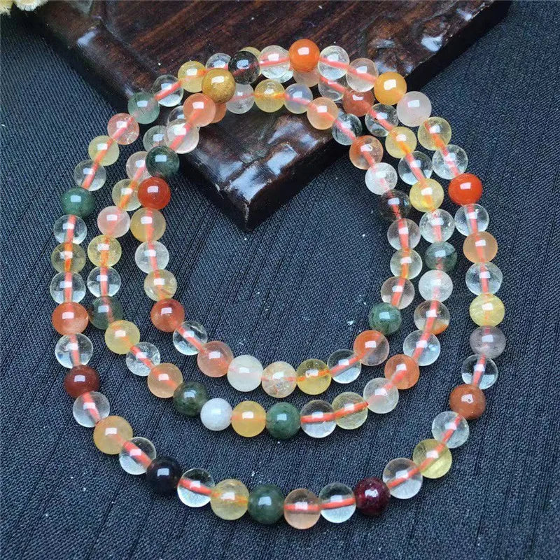 Colorful hair beads multi-circle elastic bracelet