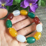 Agate Fret Buckle Bead Jade Bracelet Lucky Amulet Fine Jewelry