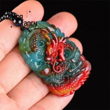 Natural Colour Jade Dragon Pendant