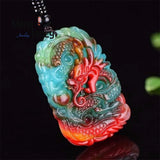 Natural Colour Jade Dragon Pendant