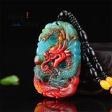 Natural Colour Jade Dragon Pendant