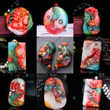 Jade Dragon Pixiu Pendant Necklace for Men and Women